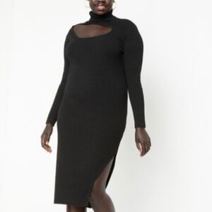 Eloquii Cut Out Turtleneck Dress